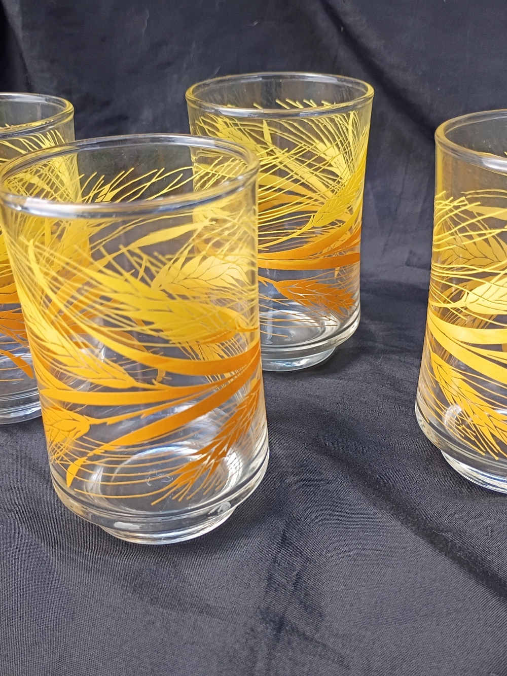 4 Vintage Libbey Golden Wheat 6 oz JUICE glasses